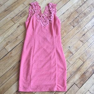 Salmon fabric cocktail dress